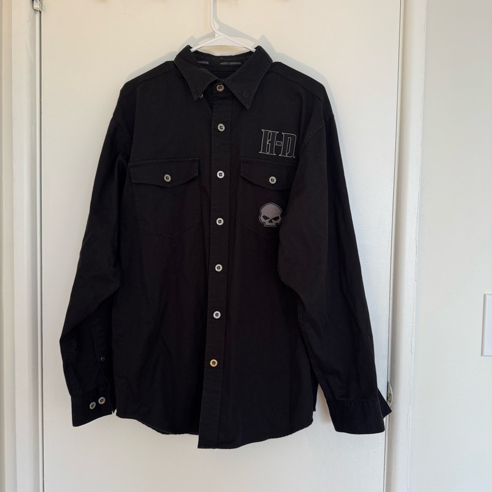 Harley-Davidson Black Casual Button Down Shirt Size M